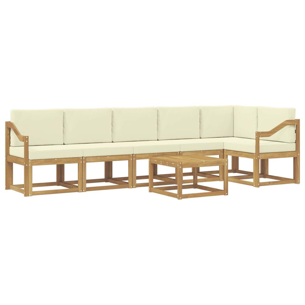 Ensemble de canapés d'extérieur 7 pc blanc et crème polyester
