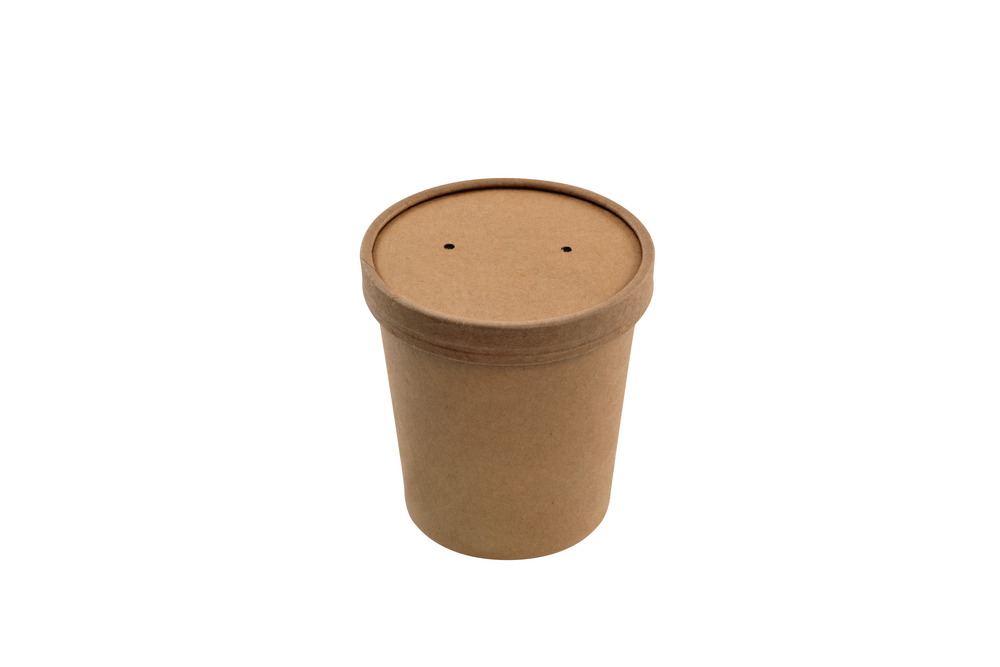 Pot à soupe + couvercle en carton kraft - 250 unités - betik