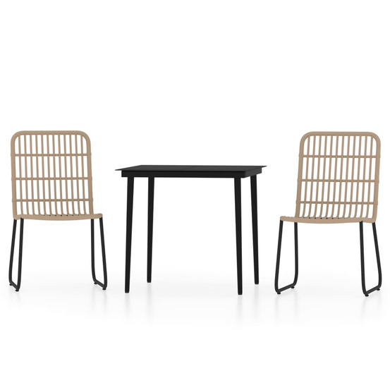 Ensemble à manger de jardin 3 pcs chêne