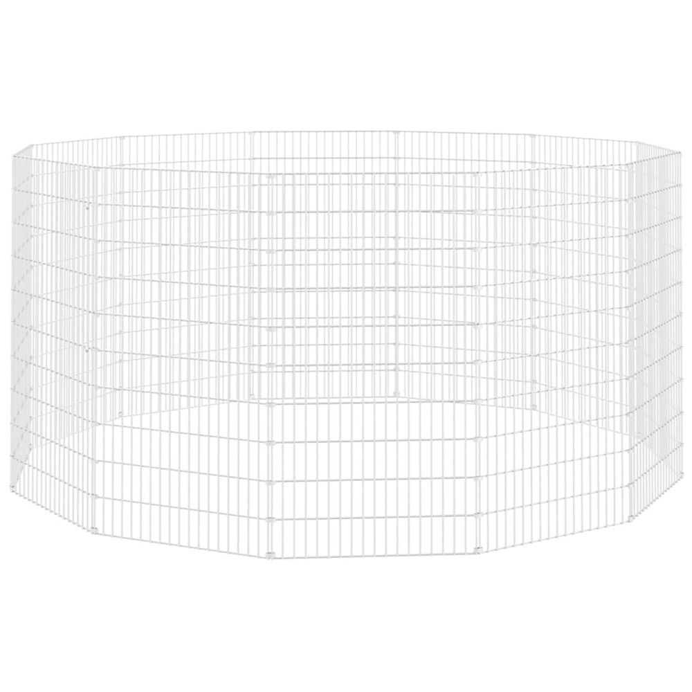 Enclos pour animaux en liberté 12 panneaux 54 x 100 cm fer galvanisé