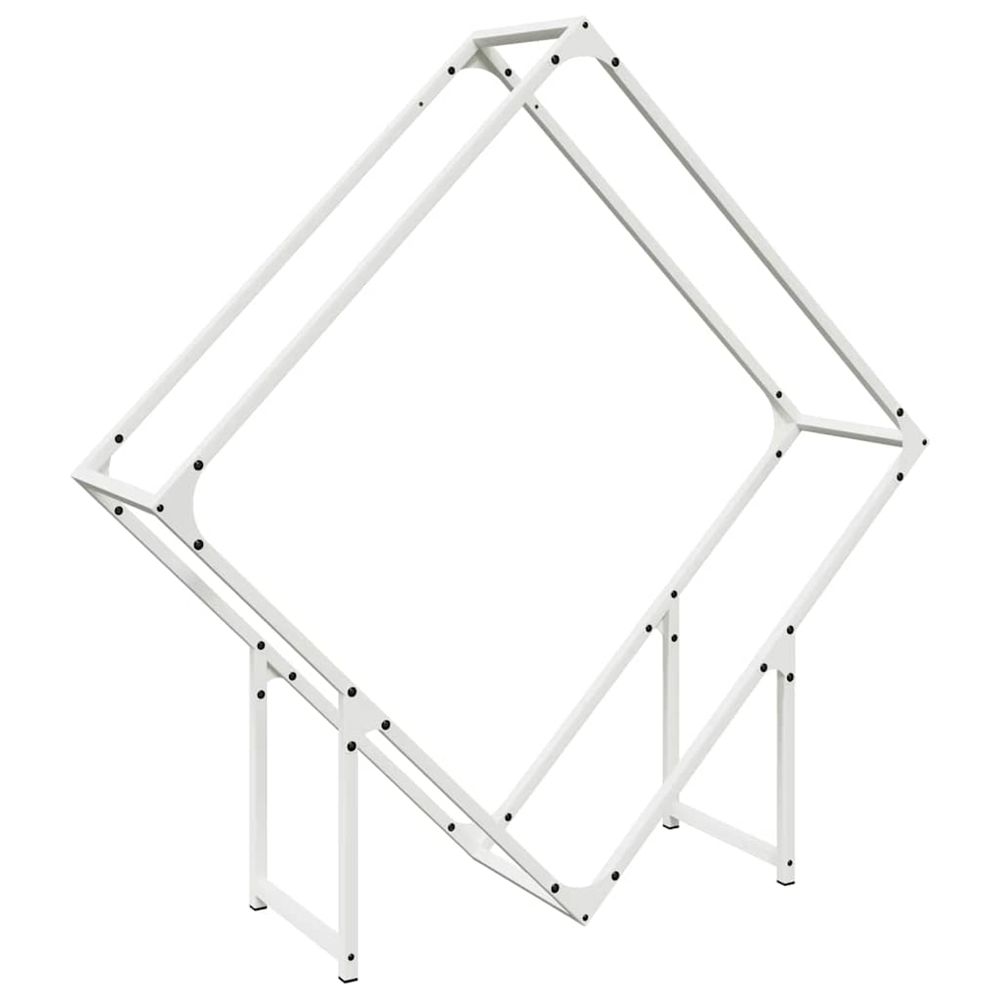 Portant de bois chauffage blanc 100x25x100 cm