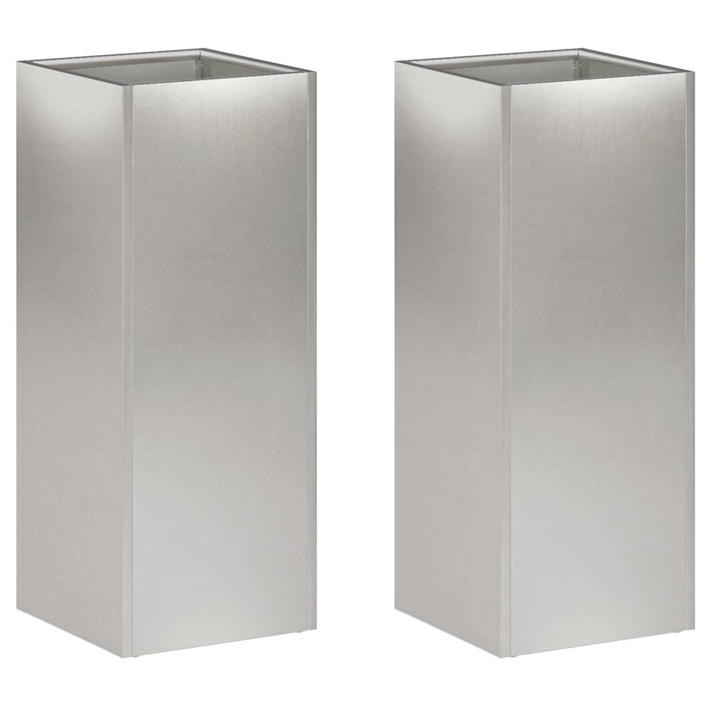Cache-pot de jardin 2 pc argenté 20 x 20 x 50 cm