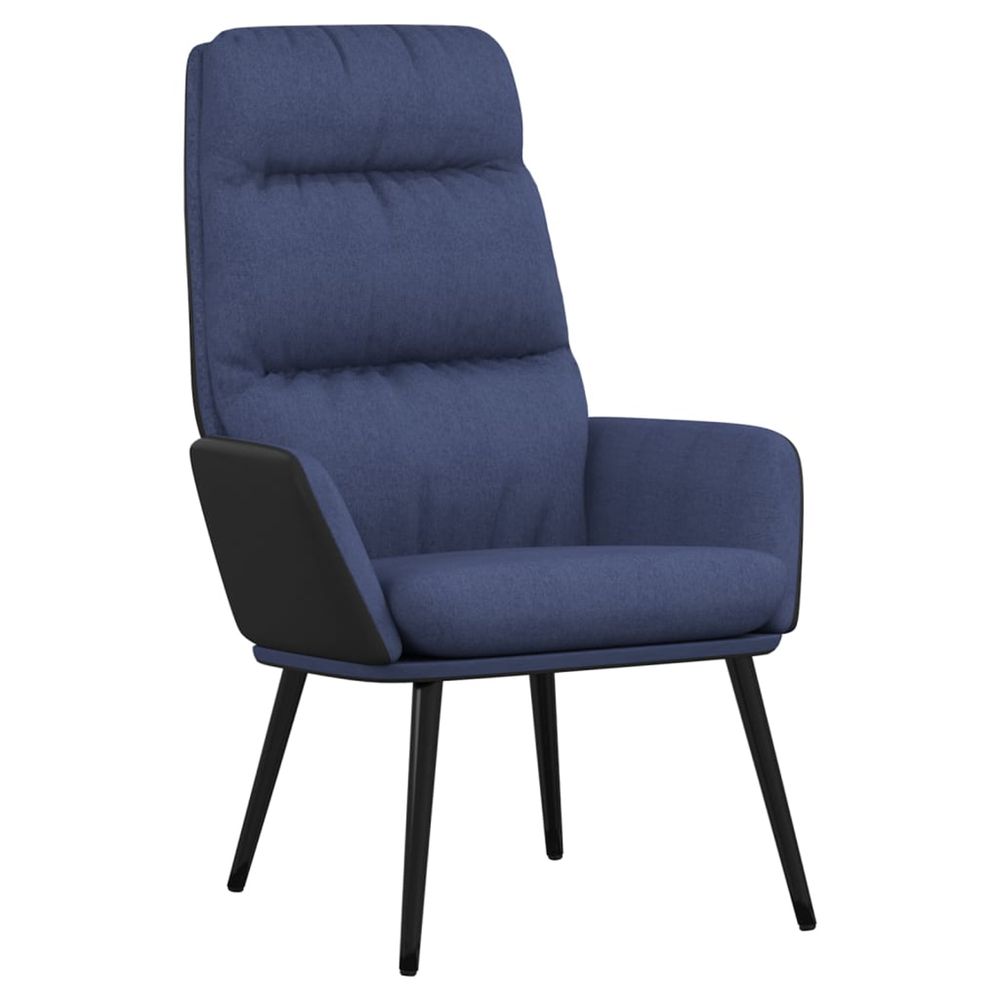 Chaise de relaxation bleu tissu