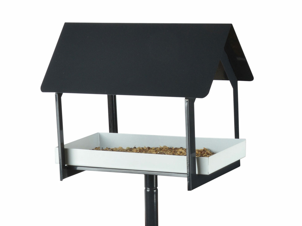 Mangeoire oiseaux acier sur pique anthracite