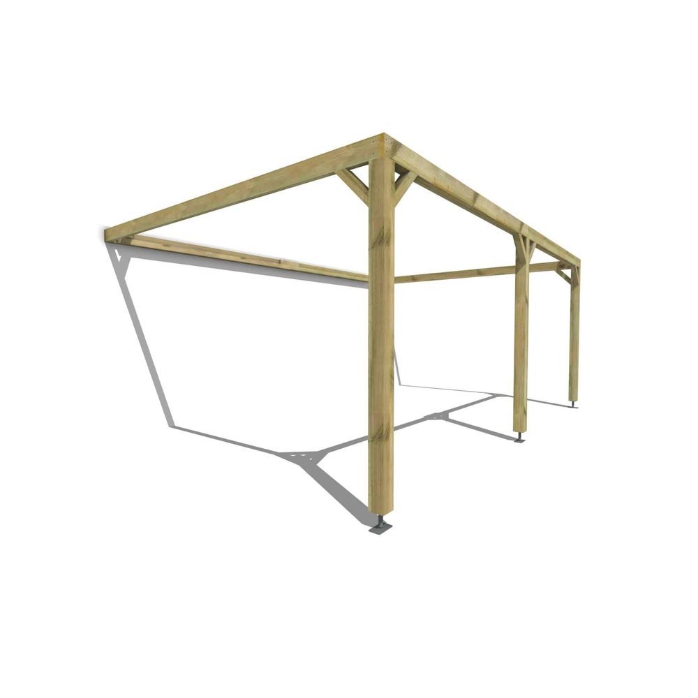 Pergola bois • 6m x 4m • adossée • cadre simple • livraison comprise