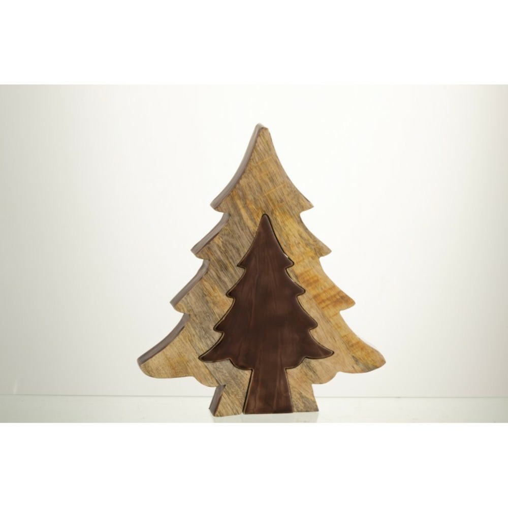 Sapin puzzle en bois marron 30x26x3,5cm h3. 5