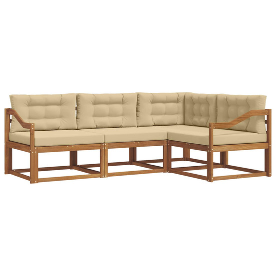 Ensemble de canapés d'extérieur 4 pcs naturel et beige