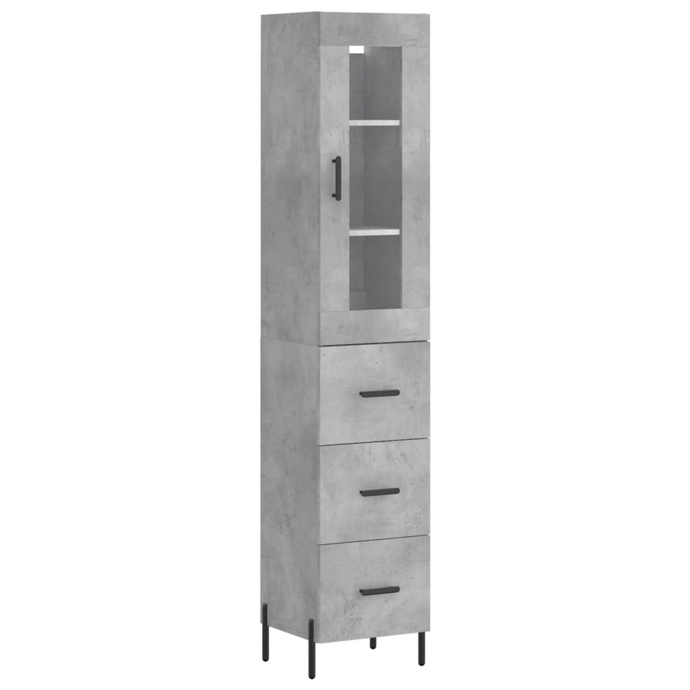Buffet bahut commode armoire meuble de rangement organisateur cuisine salle de séjour salon haut 34,5 x 34 x 180 cm bois d'in
