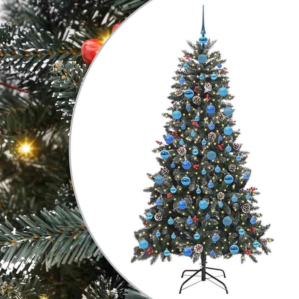 Sapin de noël artificiel vert 180 cm pvc, plastique et acier