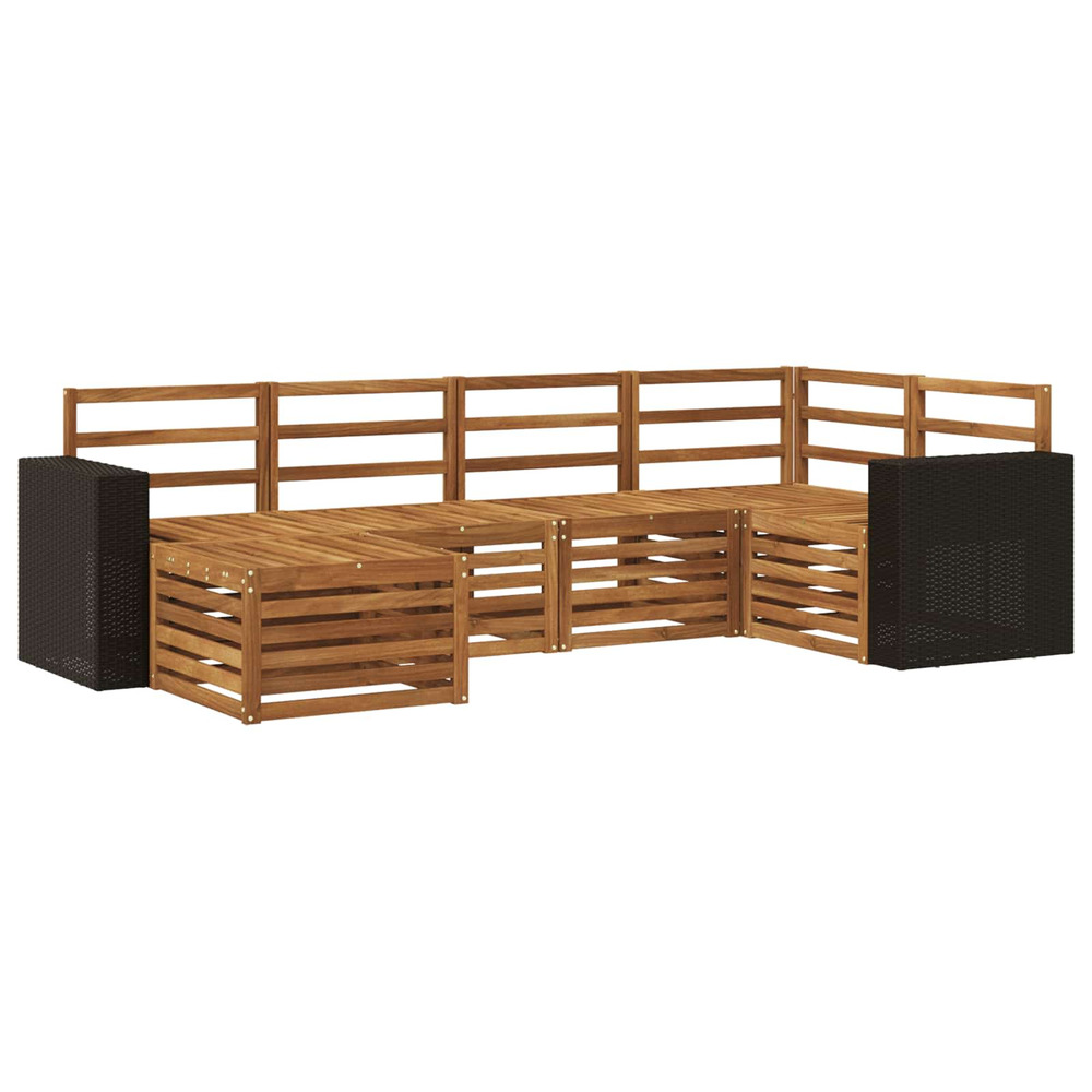 Ensemble de canapé d'angle 6 pcs naturel