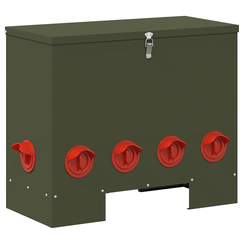 Mangeoire pour poules vert olive 60,5 x 29 x 51 cm 25 kg