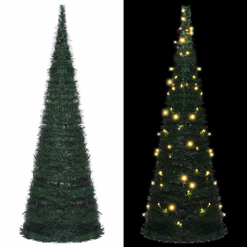 Sapin de noël guirlande artificiel pop-up pré-éclairé pvc vert 180 cm
