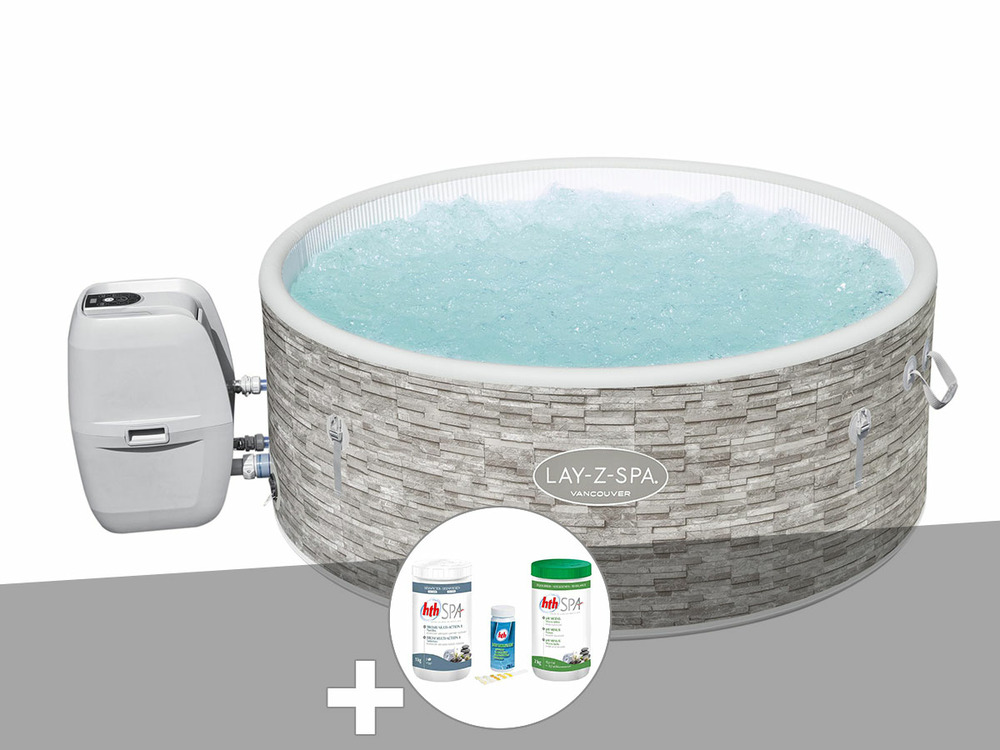Kit spa gonflable lay-z-spa vancouver rond airjet plus 3/5 places + kit traitem