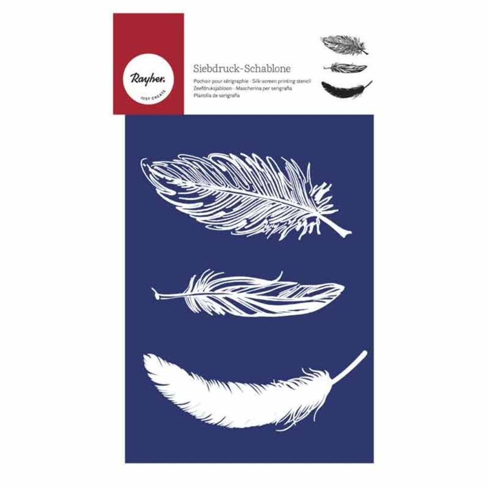 Pochoir de sérigraphie plumes a5
