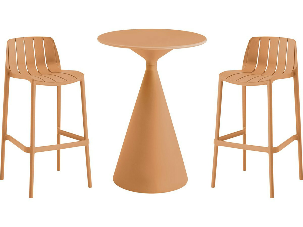 Table et chaises hautes de bistrot empilables 