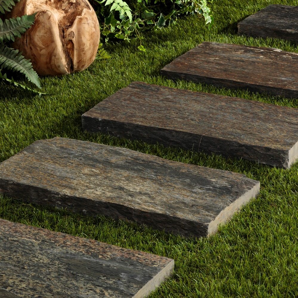 Pas japonais rectangle schiste 60x30x3-7 cm (lot de 15) - ro'ma nature