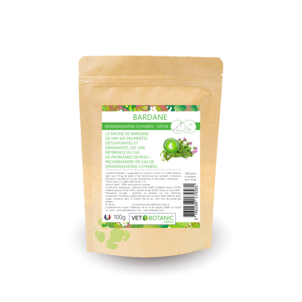 Bardane racine en poudre - démangeaisons et détox chiens et chats