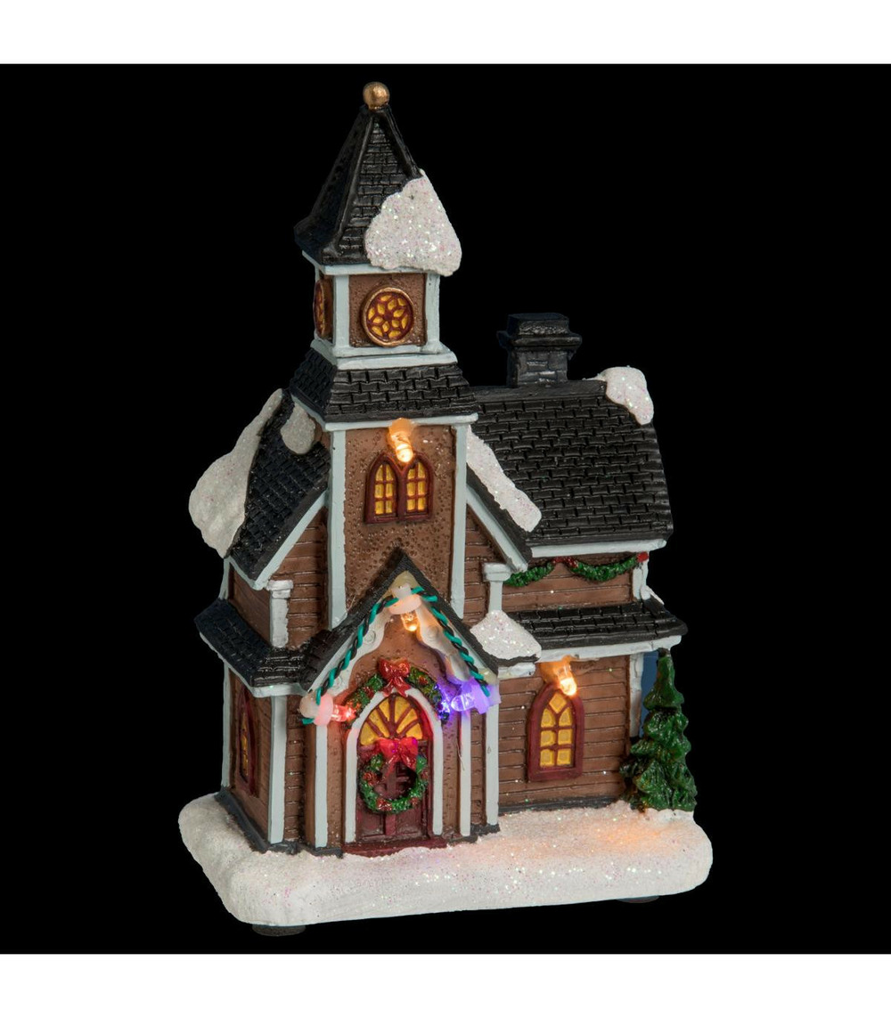 Village de noël lumineux scène de noël illuminée en ville