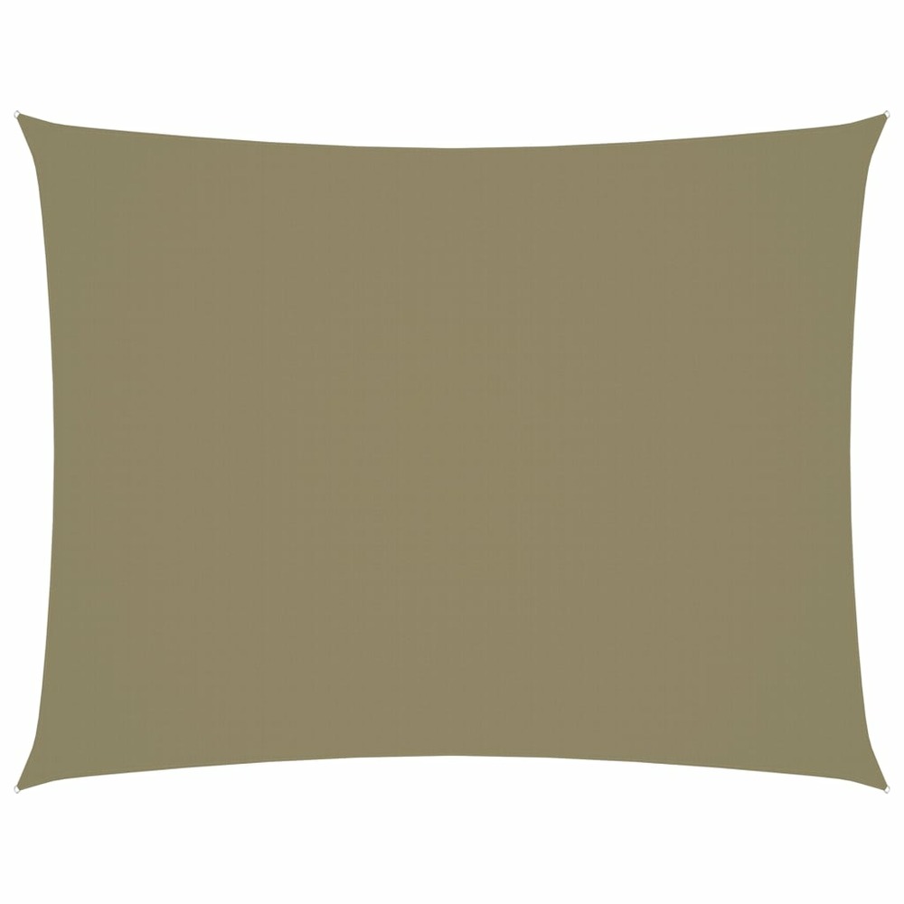 Voile toile d'ombrage parasol tissu oxford rectangulaire 3,5 x 5 m beige