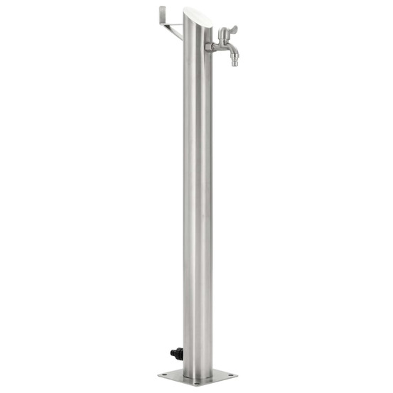 Colonne à eau de jardin ronde acier inoxydable 95 cm