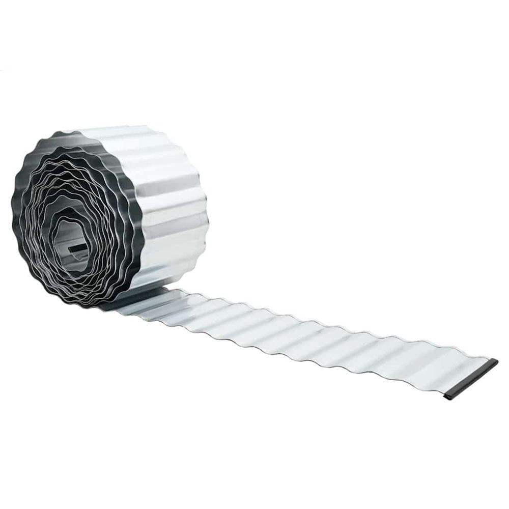 Bord de pelouse 1000 x 20 x 0,03 cm acier galvanisé argenté