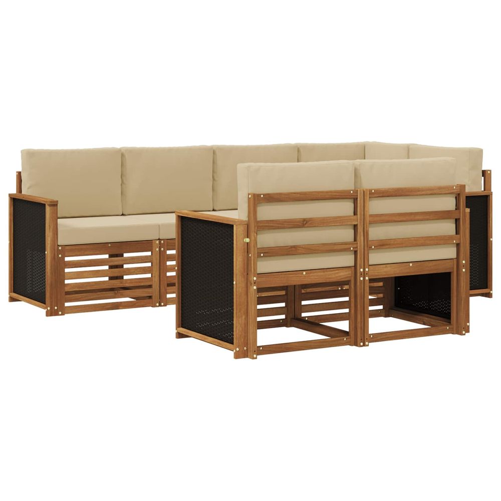 Ensemble de canapés d'extérieur 6 pc naturel