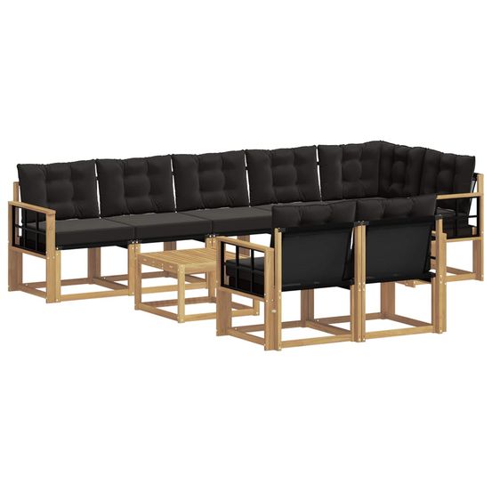 Ensemble de canapés d'extérieur 9 pc blanc et noir