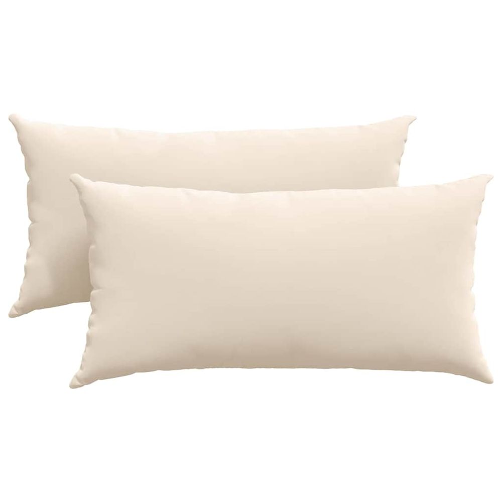 Coussins de canapé 2 pc tissu beige 80 x 40 cm