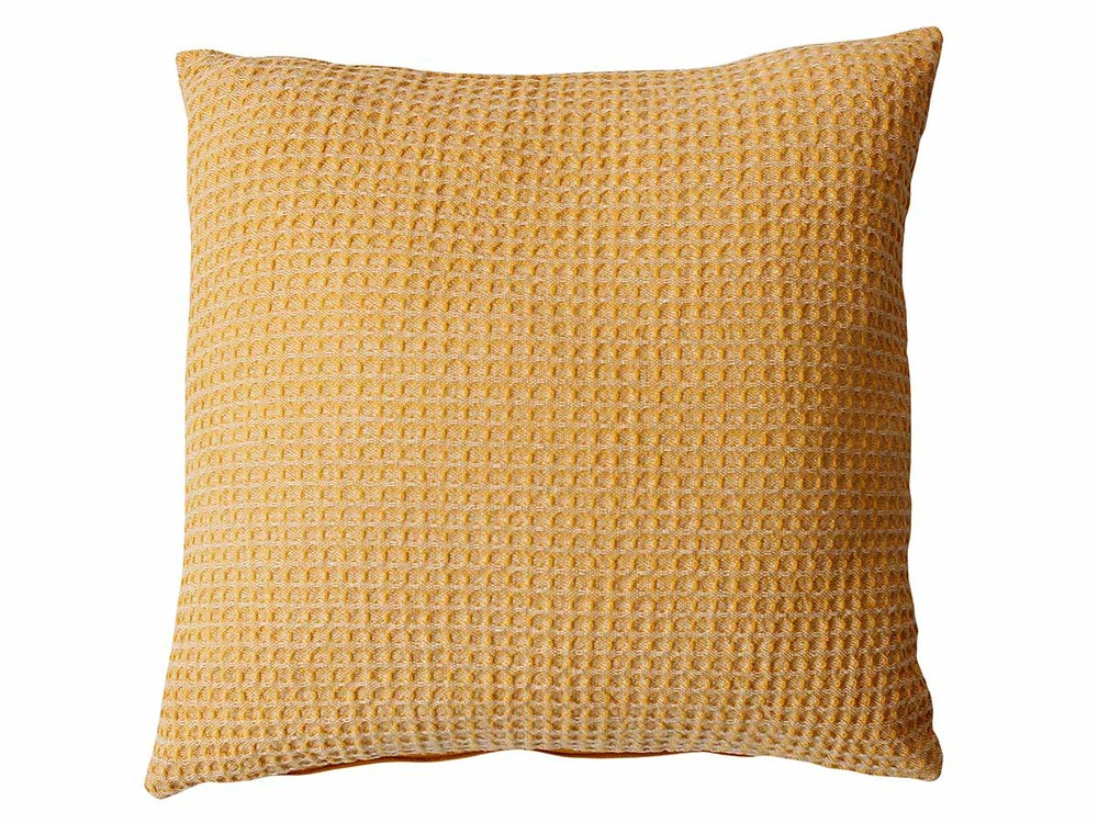 Coussin maya moutarde 40 x 40 cm