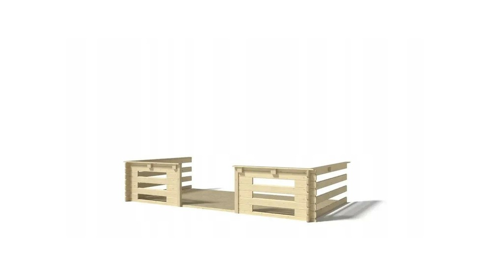 Terrasse en bois avec balustrade pour abri en bois - 12m2 - 4m x 3m - couleur: naturel - dom393 - altanka