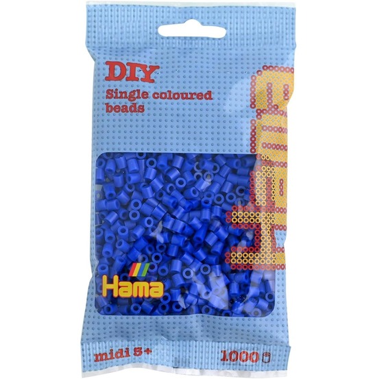 Sachet 1000 perles plastique midi bleu foncé