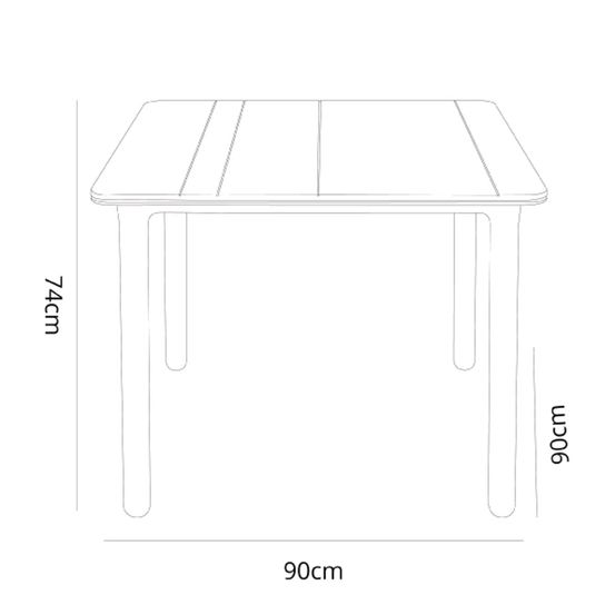 Table noa 900 x 900 pieds blancs - resol