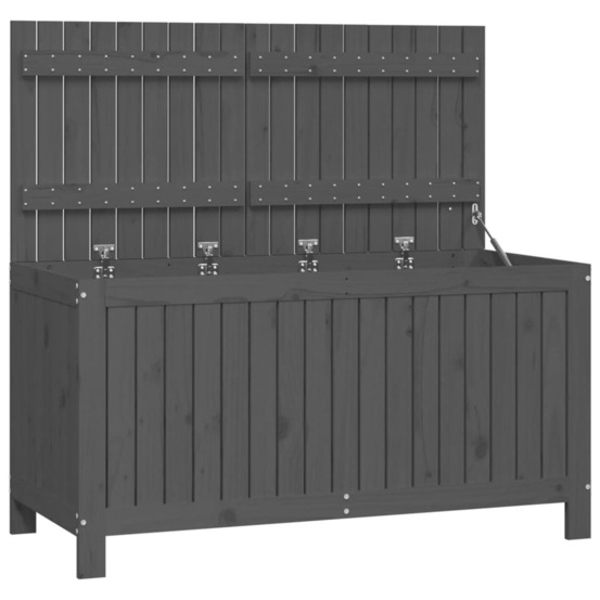 Boîte de rangement de jardin gris 121x55x64 cm bois de pin
