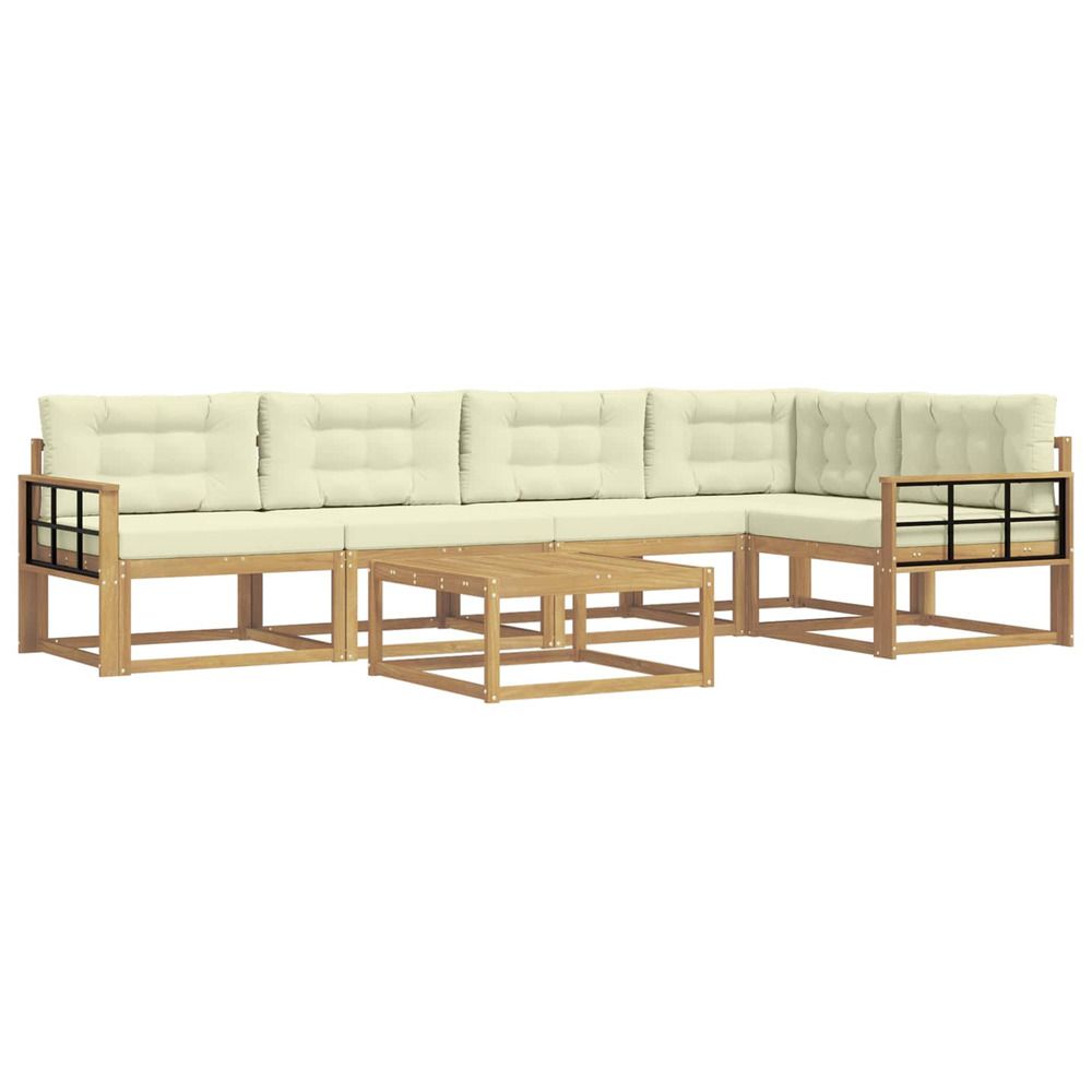 Ensemble de canapés d'extérieur 6 pc blanc et crème polyester