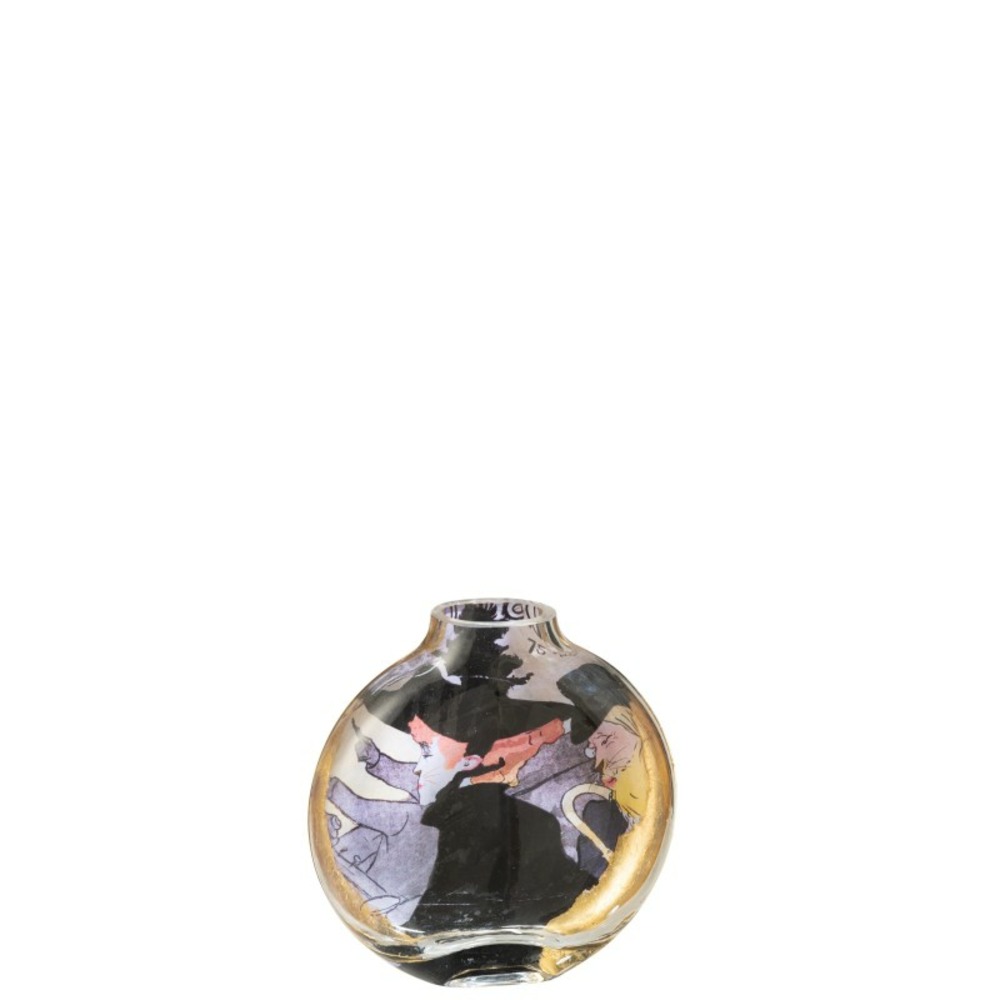 Vase les chartistes en céramique multicolore 14.5x4x15 cm