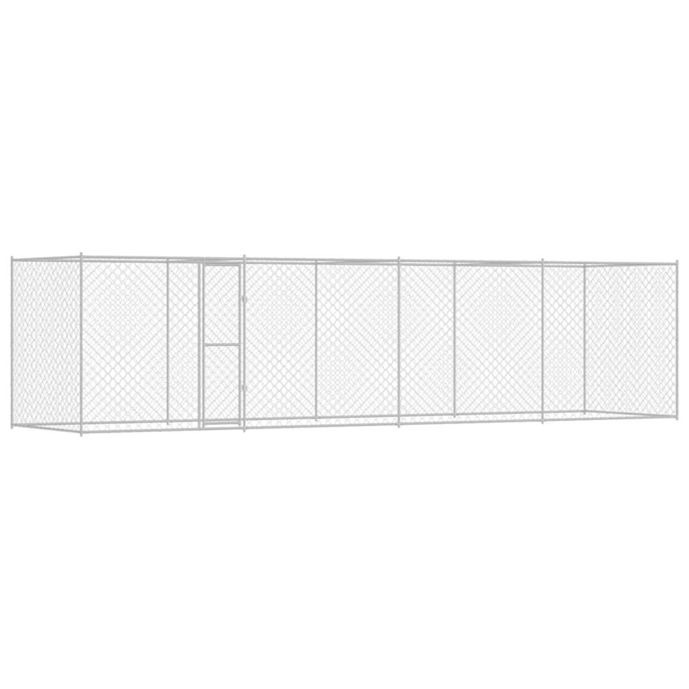 Cage pour chien 4 pcs argenté 800 x 200 x 200 cm acier et pe