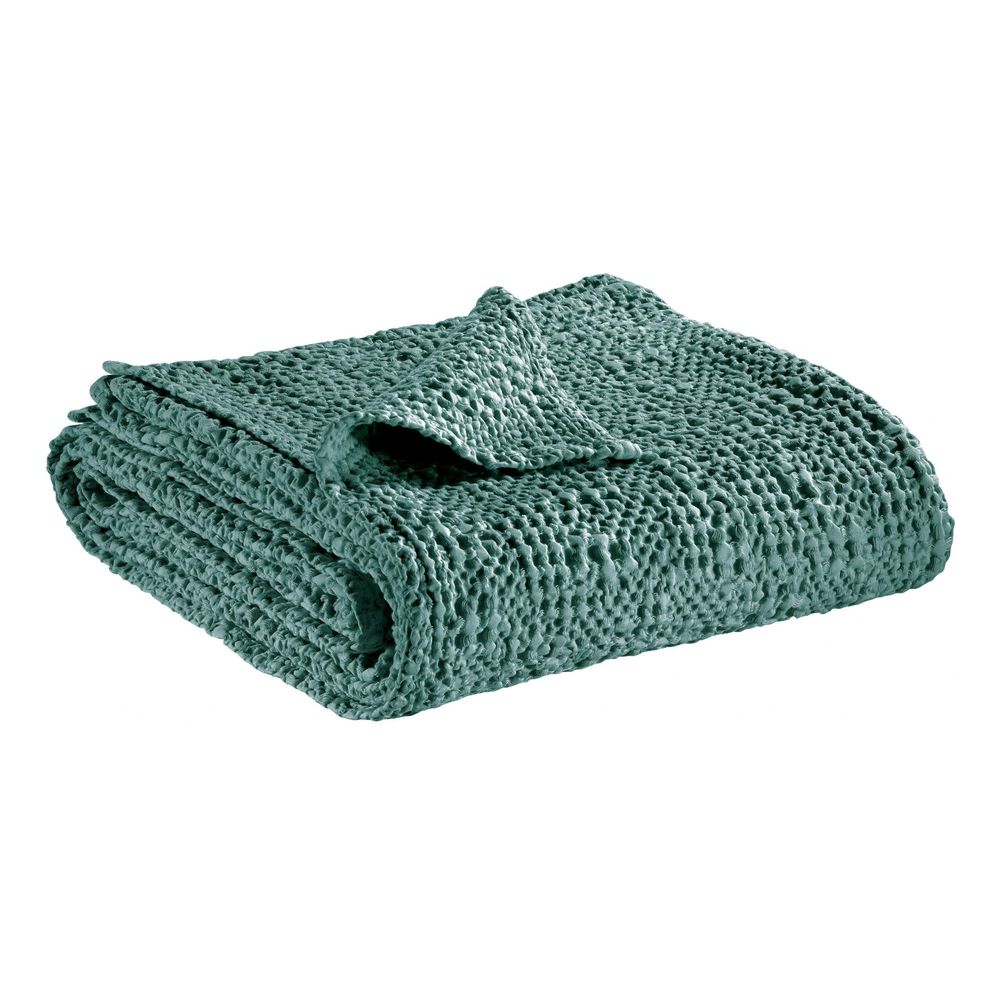 Jeté stonewashed tana vert de gris 180 x 260 cm