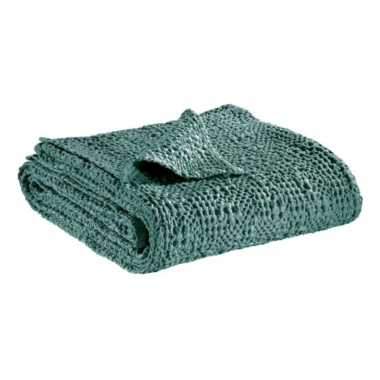 Jeté stonewashed tana vert de gris 180 x 260 cm