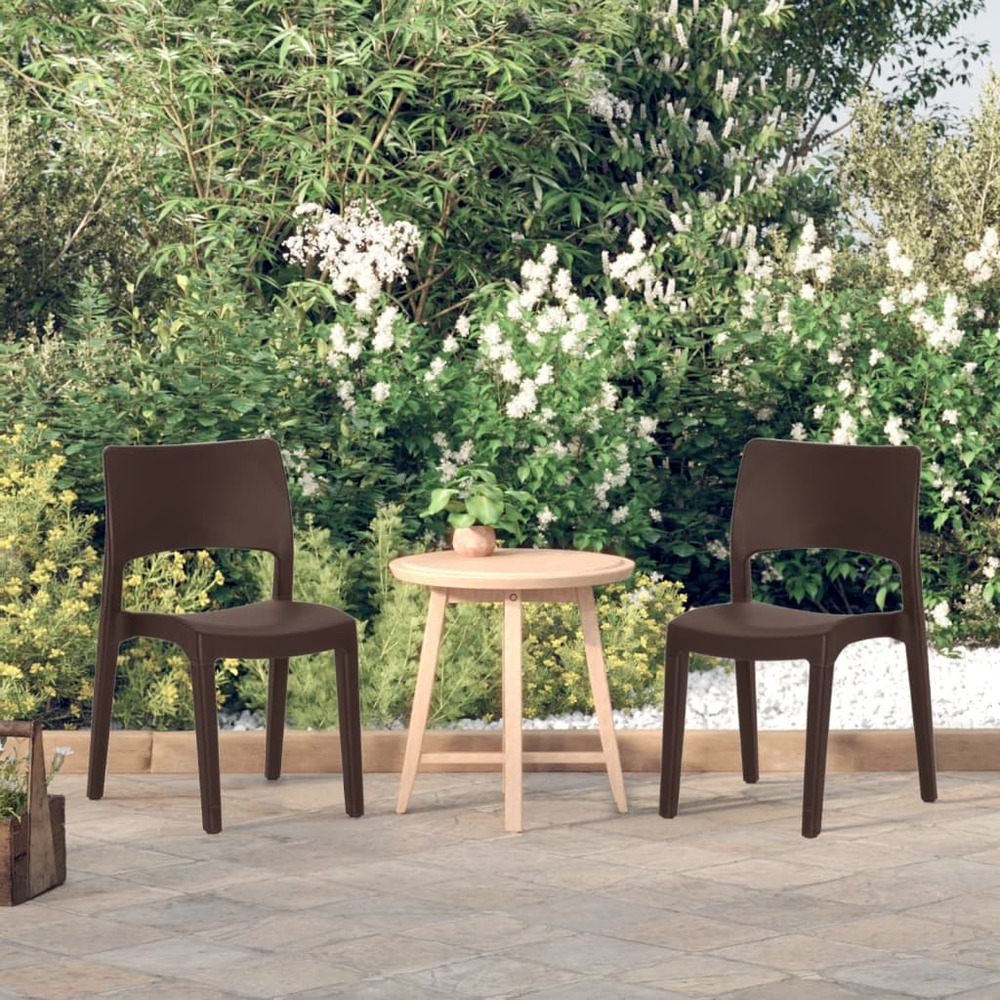 Chaises de jardin lot de 2 moka polypropylène