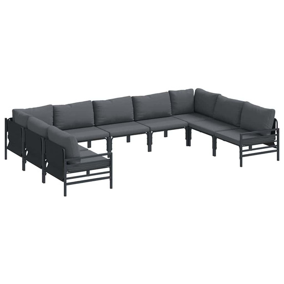 Ensemble de canapé de jardin anthracite acier
