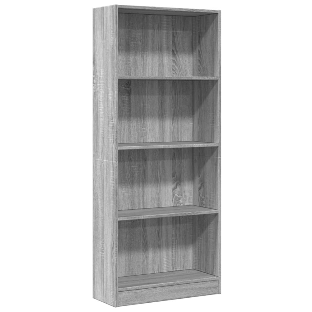 Bibliothèque sonoma gris 60x24x143 cm bois d'ingénierie