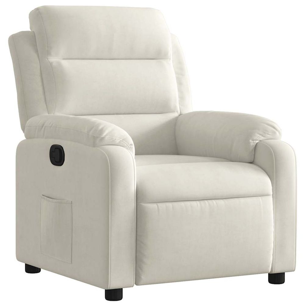 Fauteuil inclinable crème velours
