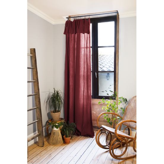 Rideau ajustable + 8 anneaux pince collection gaia
