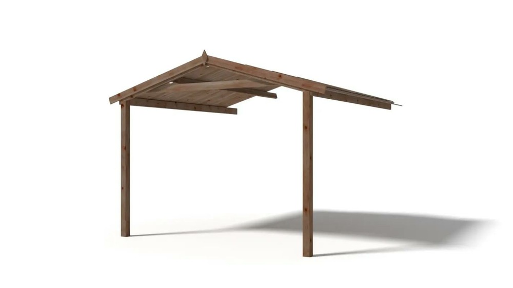 Avant-toit en bois 3x3m pour le chalet de jardin 3m, traité, marron - dom539 - altanka