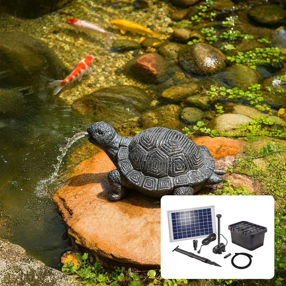 Kit fontaine tortue avec pompe solaire directe 600l - 10w