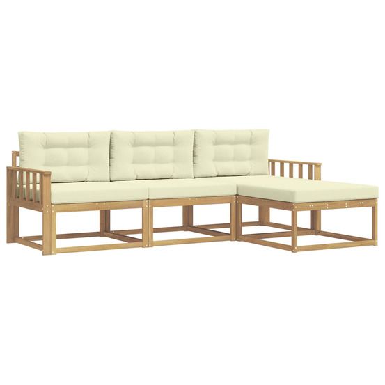 Ensemble de canapés d'extérieur 4 pc blanc et crème polyester