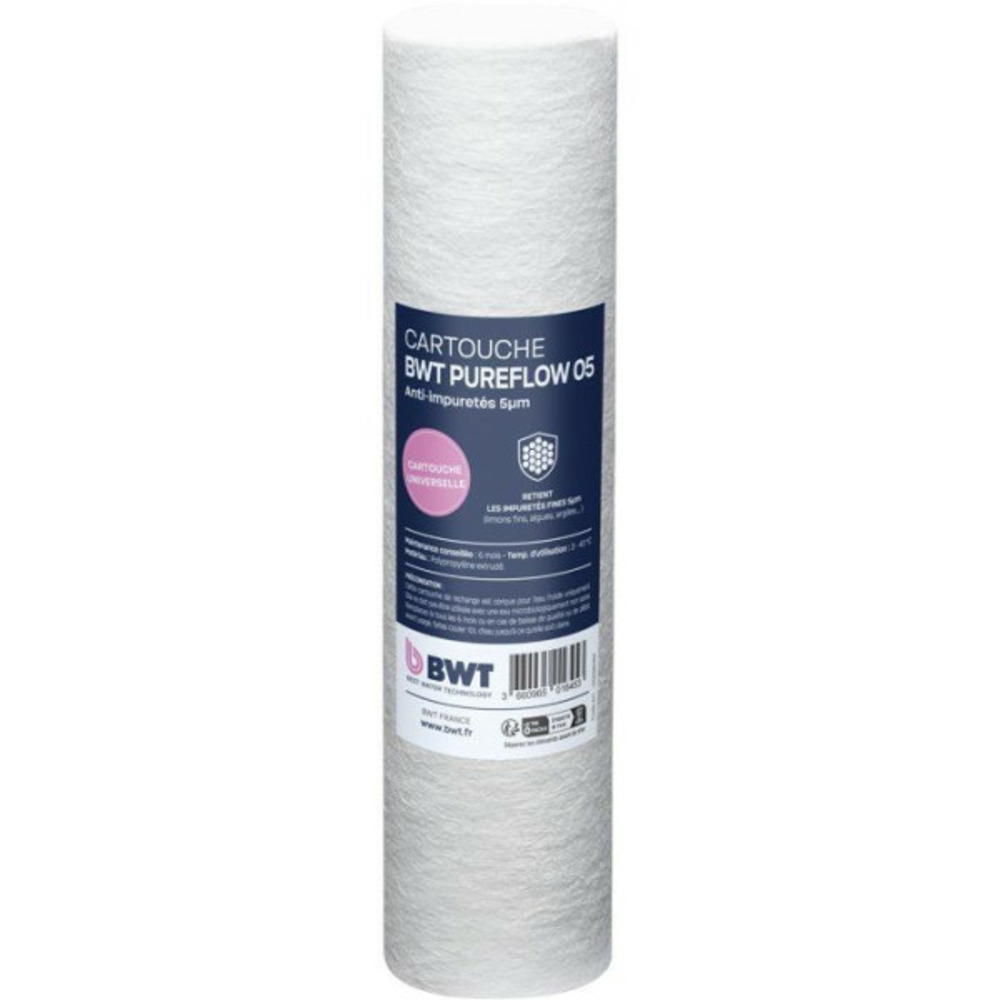 Cartouche filtrante - - fine 5 µm - filtration particules tres fines - améliore netteté eau - compatible filtres standard
