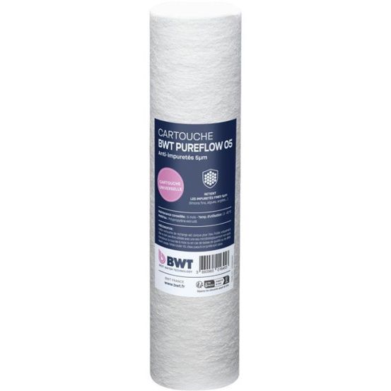 Cartouche filtrante - - fine 5 µm - filtration particules tres fines - améliore netteté eau - compatible filtres standard