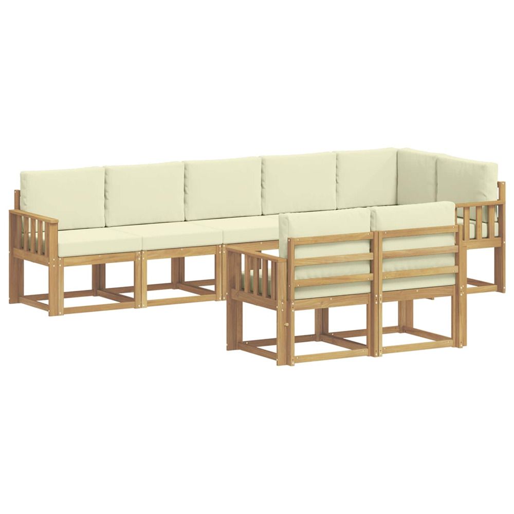 Ensemble de canapés d'extérieur 8 pc blanc et crème polyester