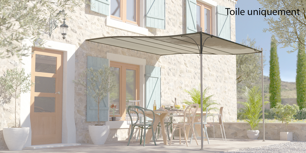 Toile d'ombrage en polyester 200gr/m² pour tonnelle luberon - coloris beige clair